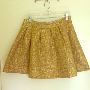 NWOT Blaque Label gold brocade circle skirt Sz L